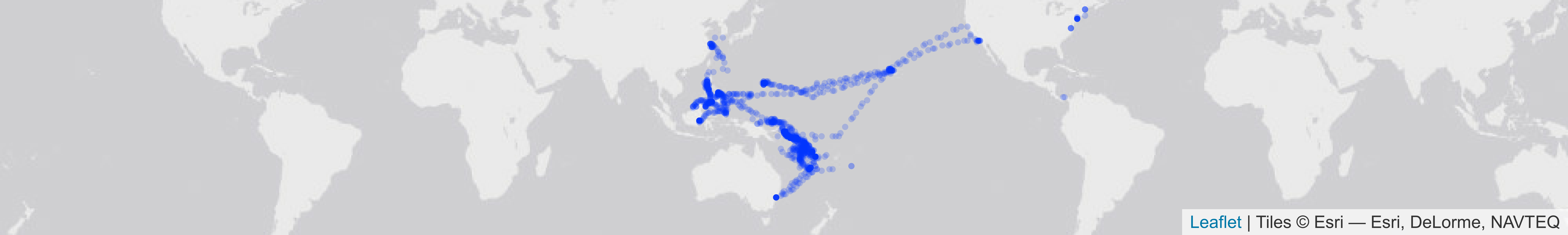 Heatmap of War Patrol Locations